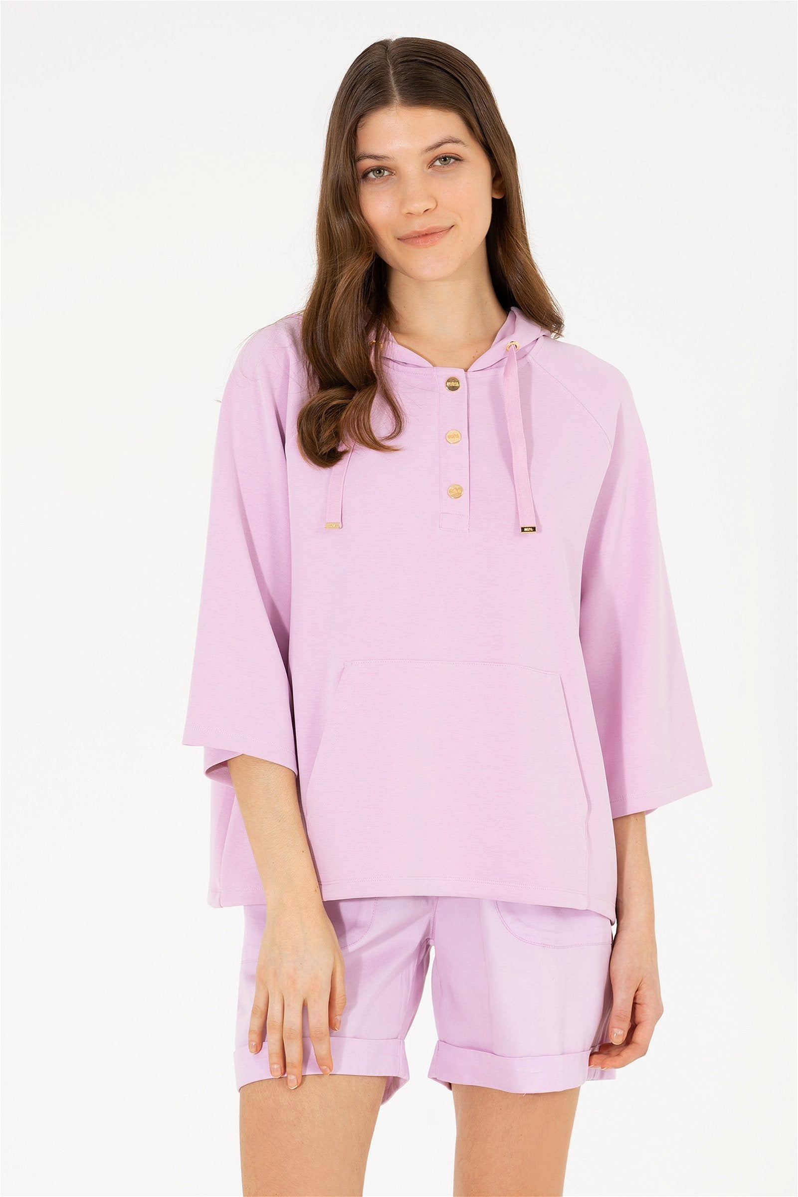 Hoodie i lirshëm me mëngë të gjera