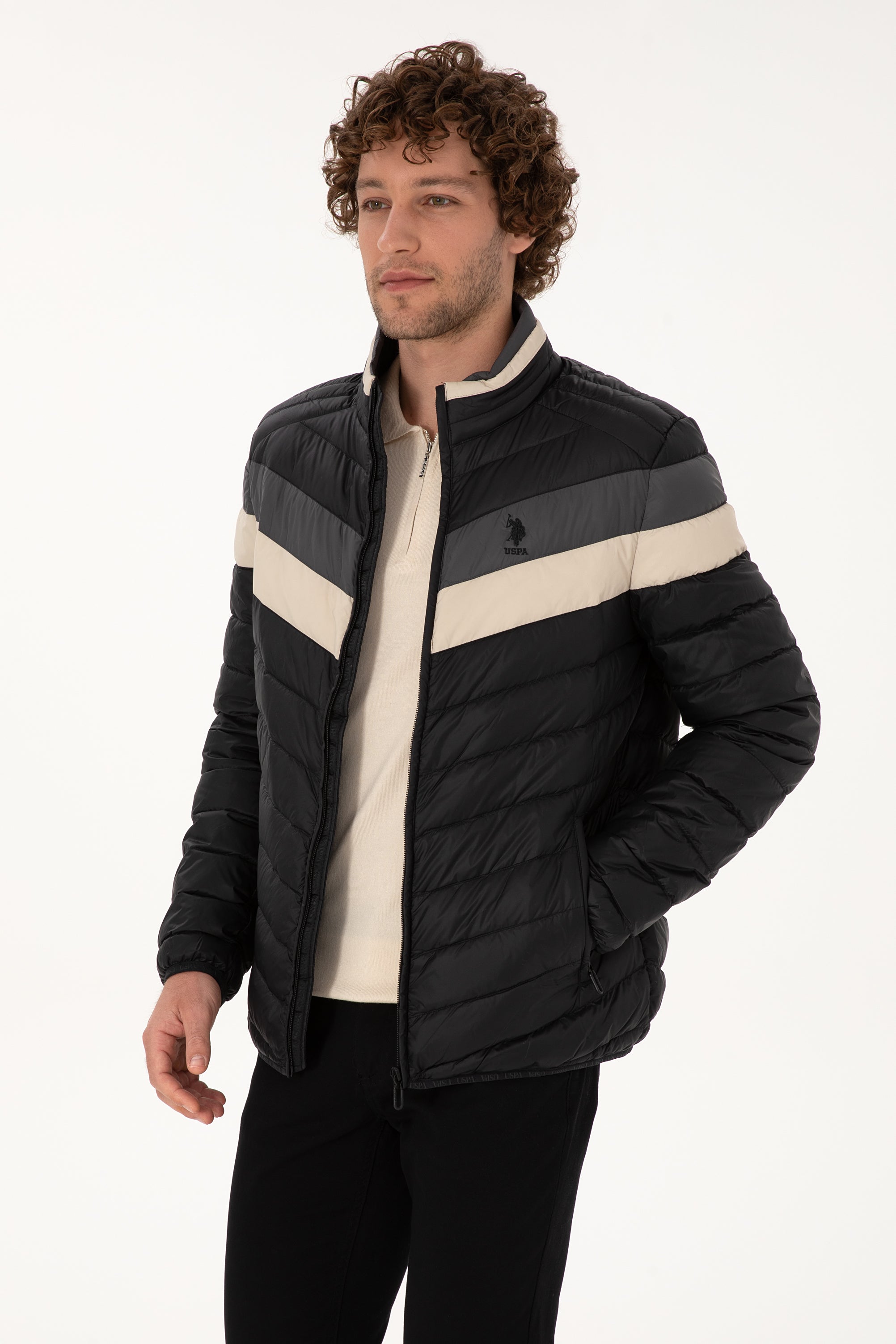 Xhup i lehtë klasik me shirita kontrasti