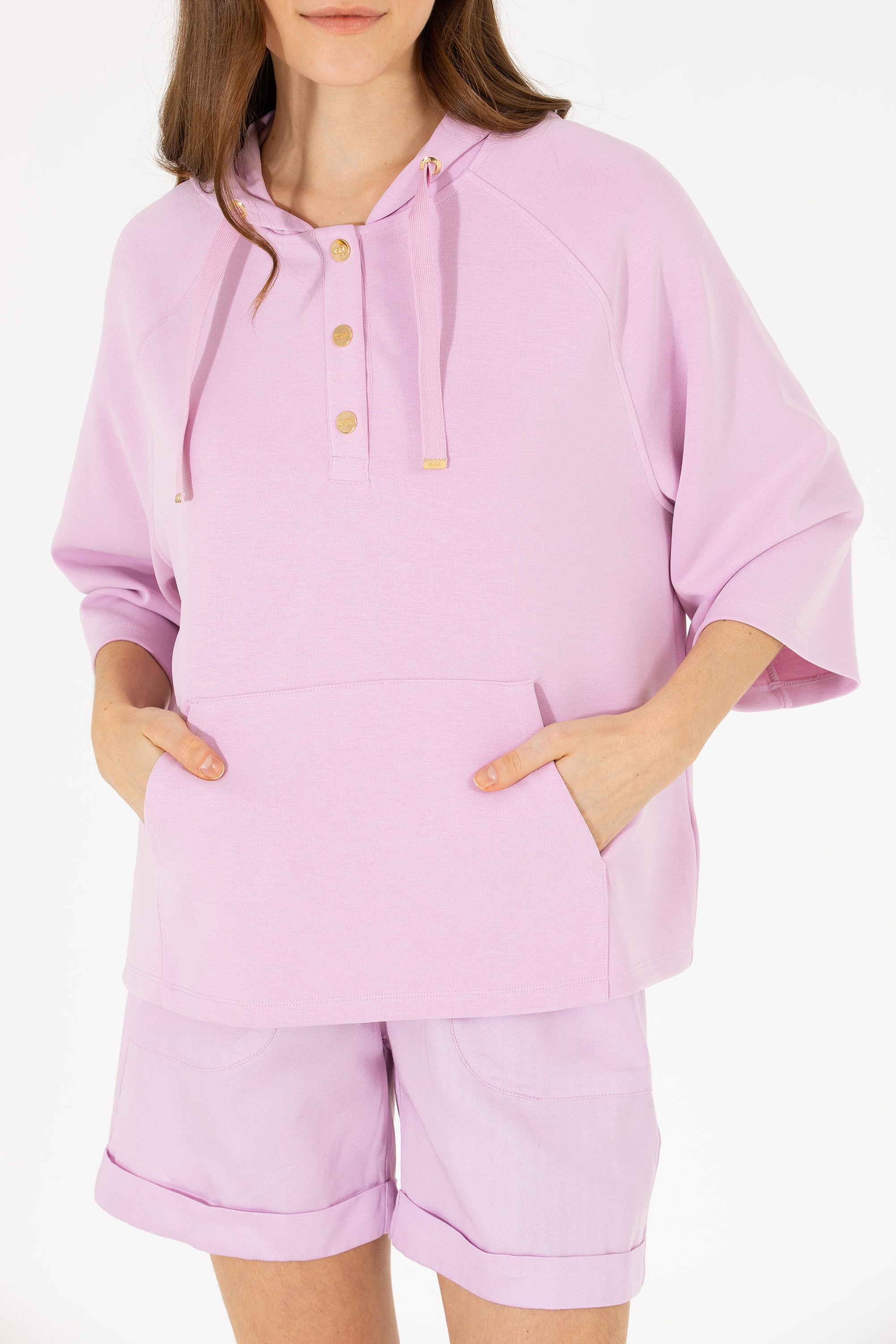 Hoodie i lirshëm me mëngë të gjera