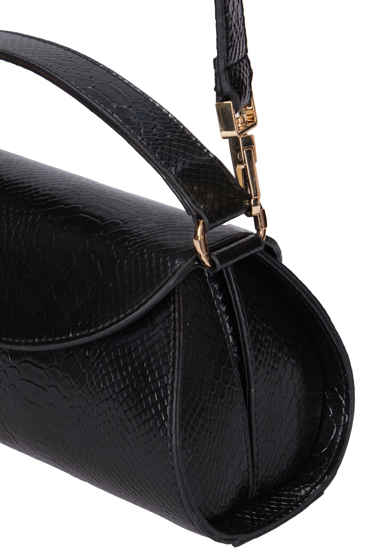 Çantë dore e harkuar me reliev krokodili