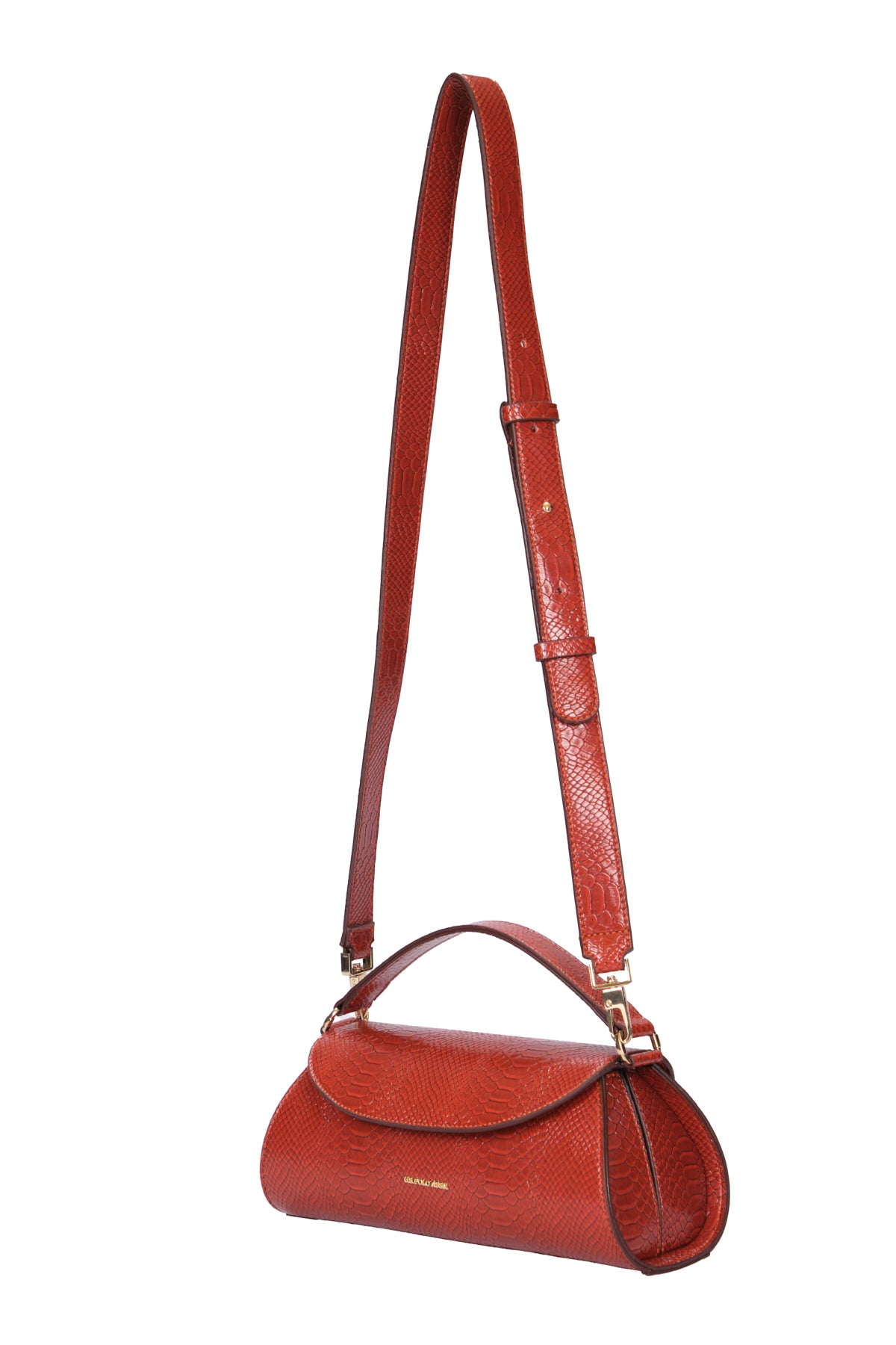 Çantë dore e harkuar me reliev krokodili