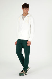 Hoodie me zinxhir dhe logo të qëndisur