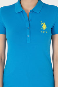Bluzë polo bazike me logo njëngjyrëshe të madhe