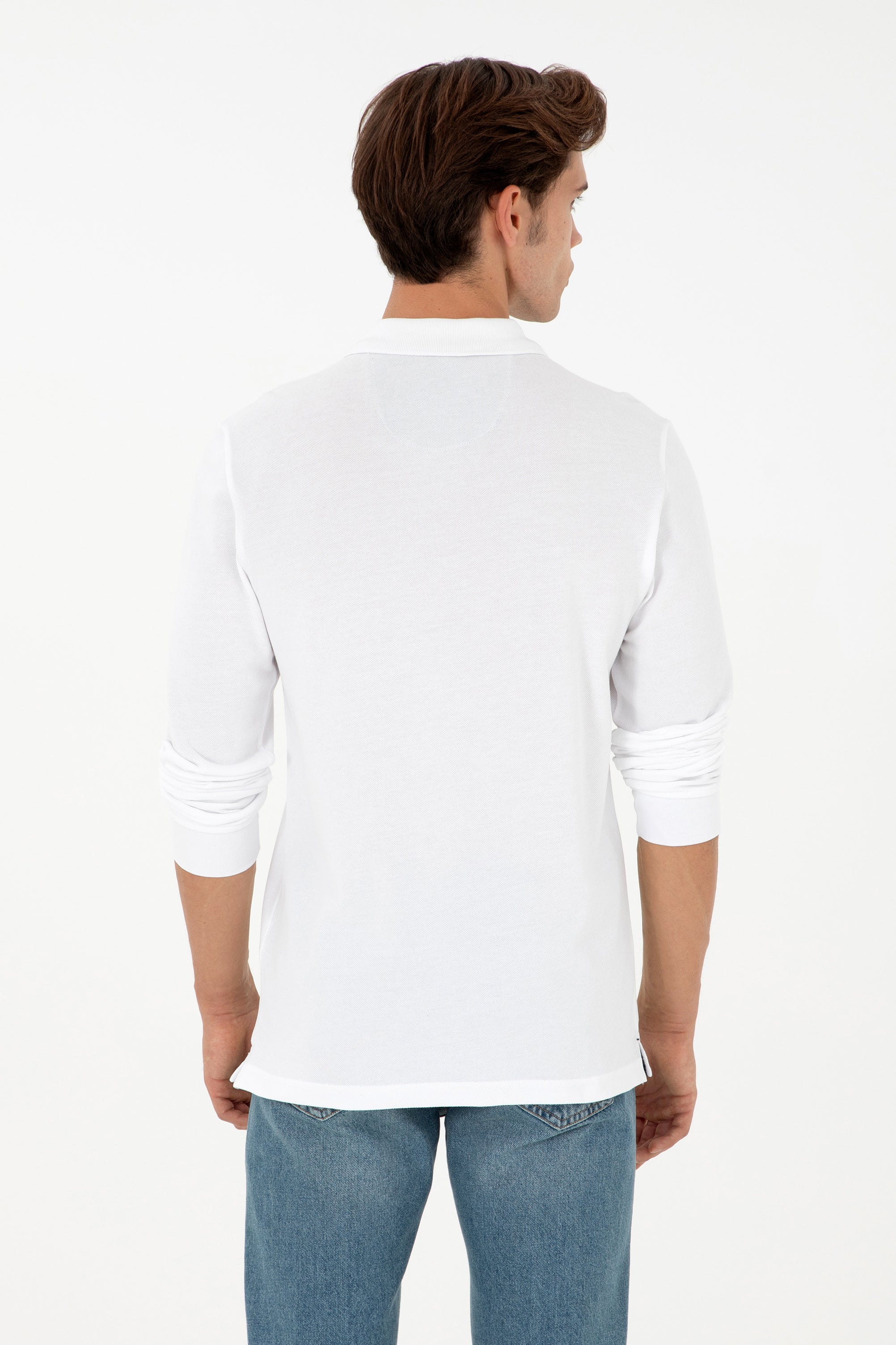 Bluzë polo bazike me mëngë të gjata