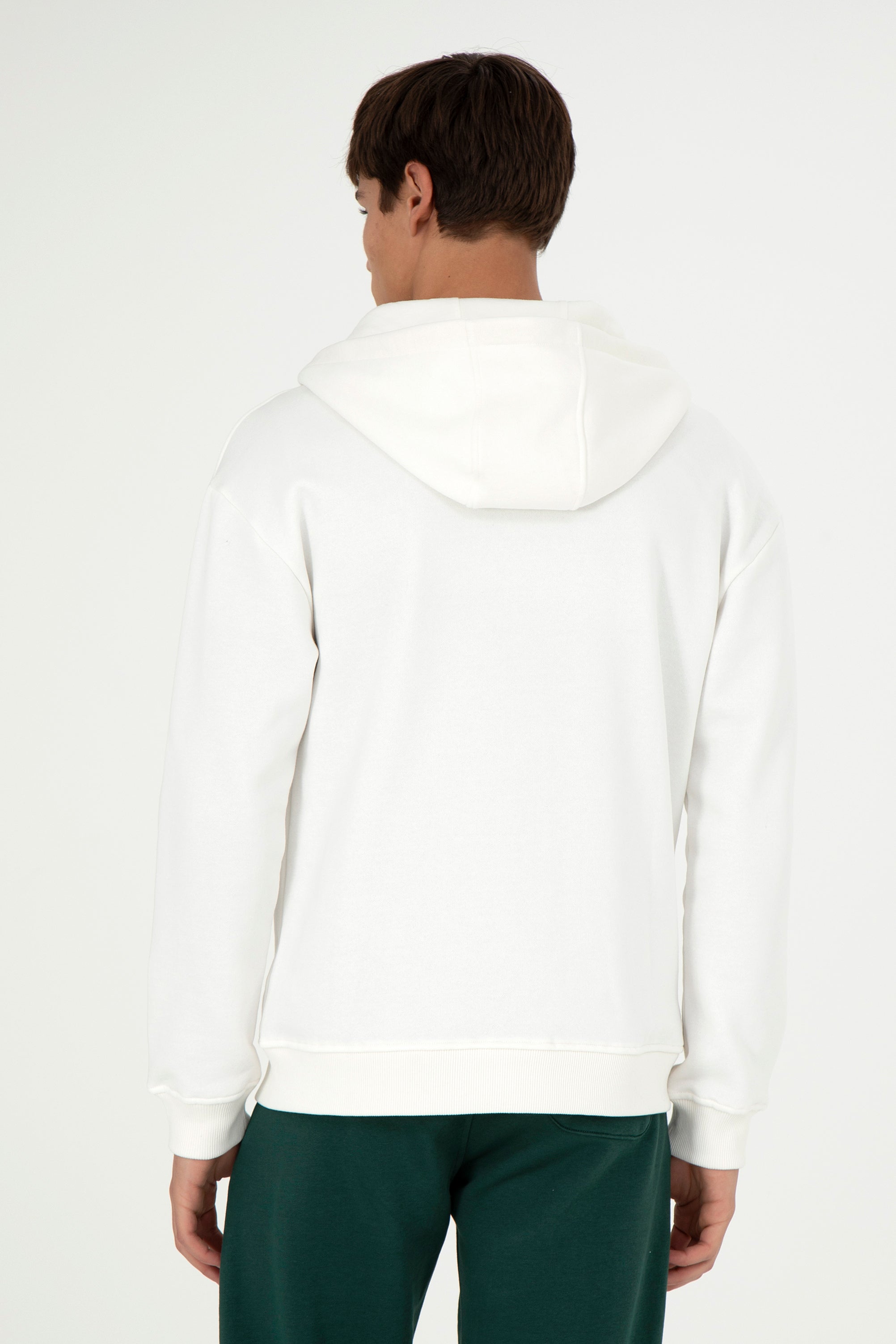 Hoodie me zinxhir dhe logo të qëndisur