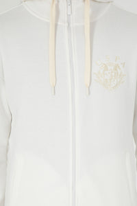 Hoodie me zinxhir dhe logo të qëndisur