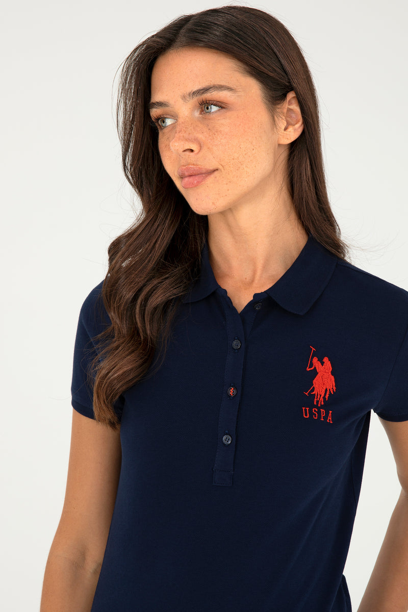 Bluzë polo bazike me logo njëngjyrëshe të madhe