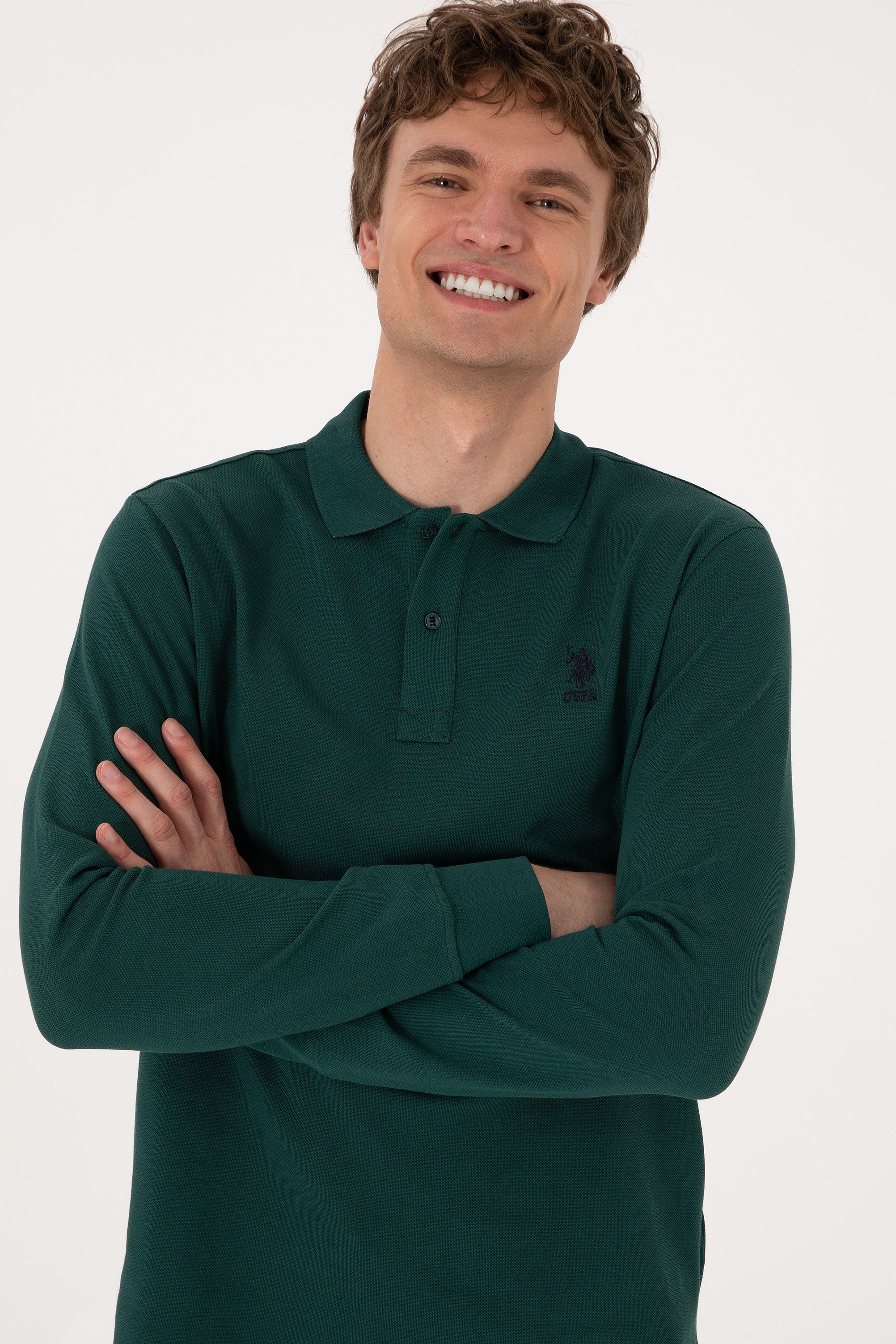 Bluzë polo bazike me mëngë të gjata