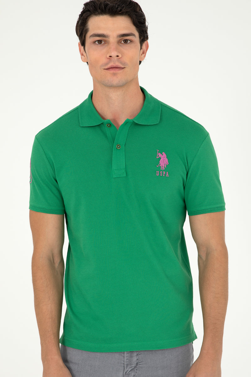 Bluzë polo klasike me logo shumëngjyrëshe