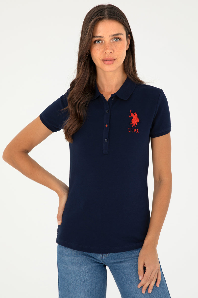Bluzë polo bazike me logo njëngjyrëshe të madhe