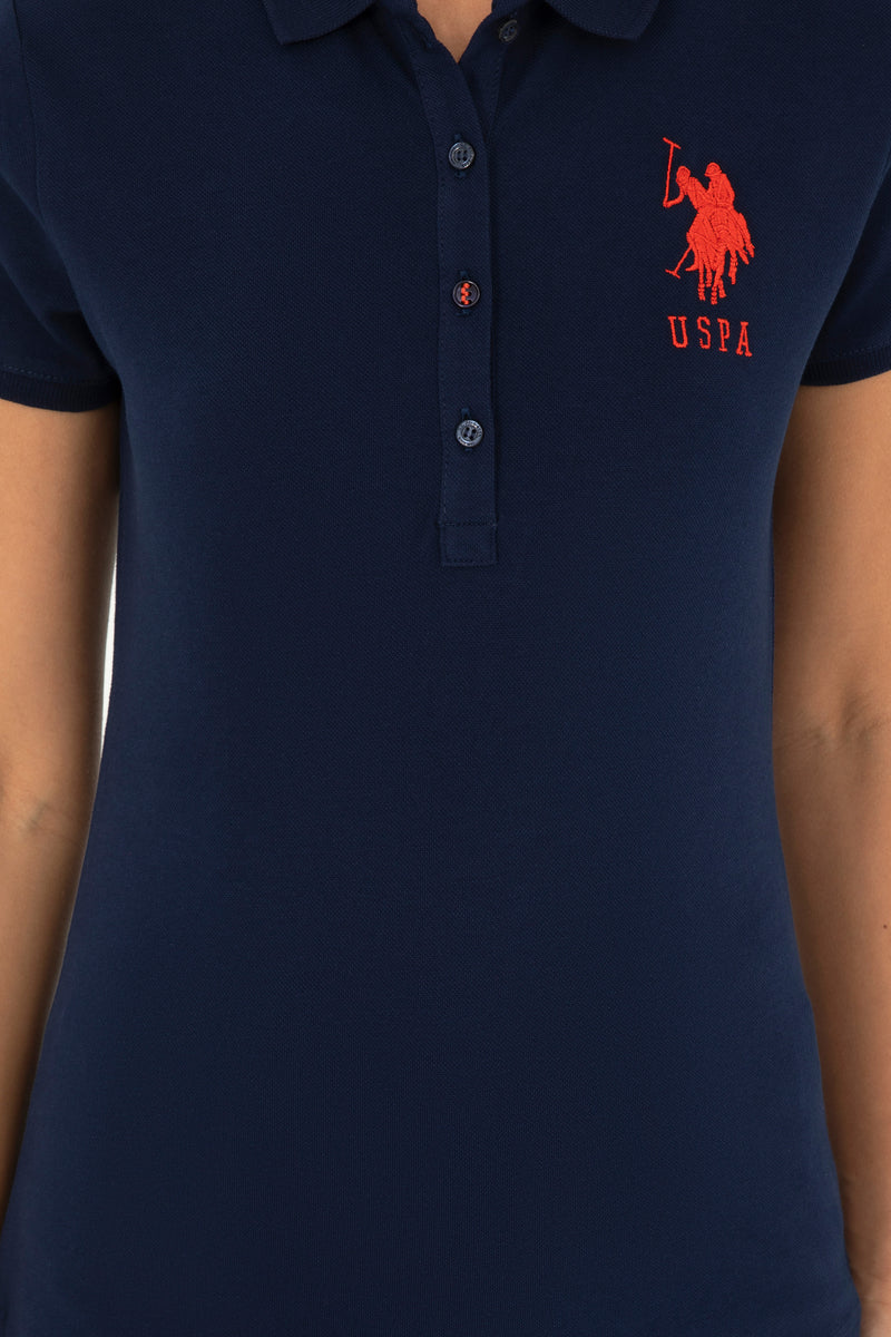 Bluzë polo bazike me logo njëngjyrëshe të madhe
