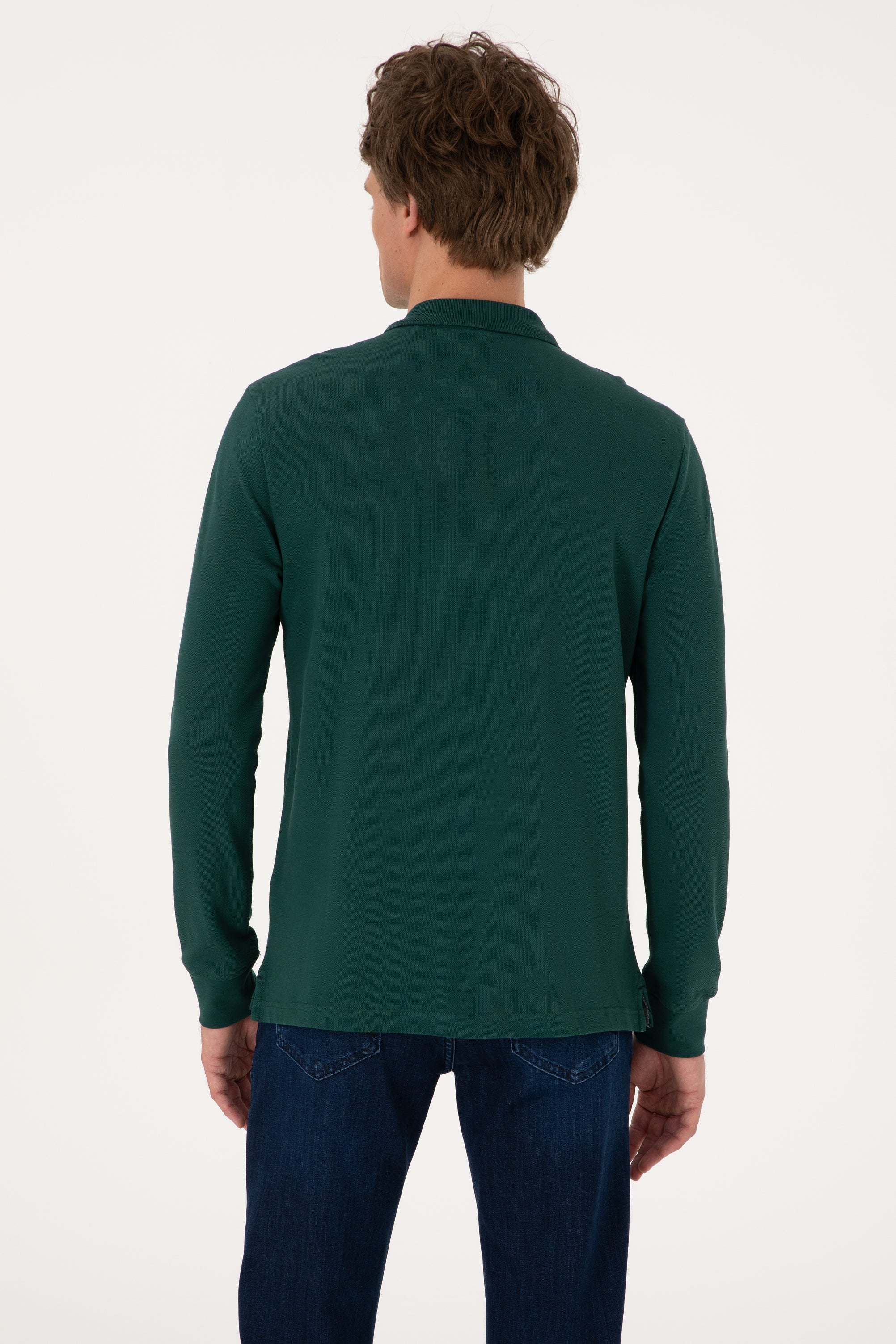 Bluzë polo bazike me mëngë të gjata