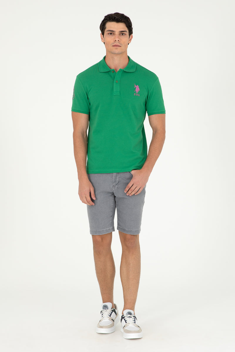 Bluzë polo klasike me logo shumëngjyrëshe