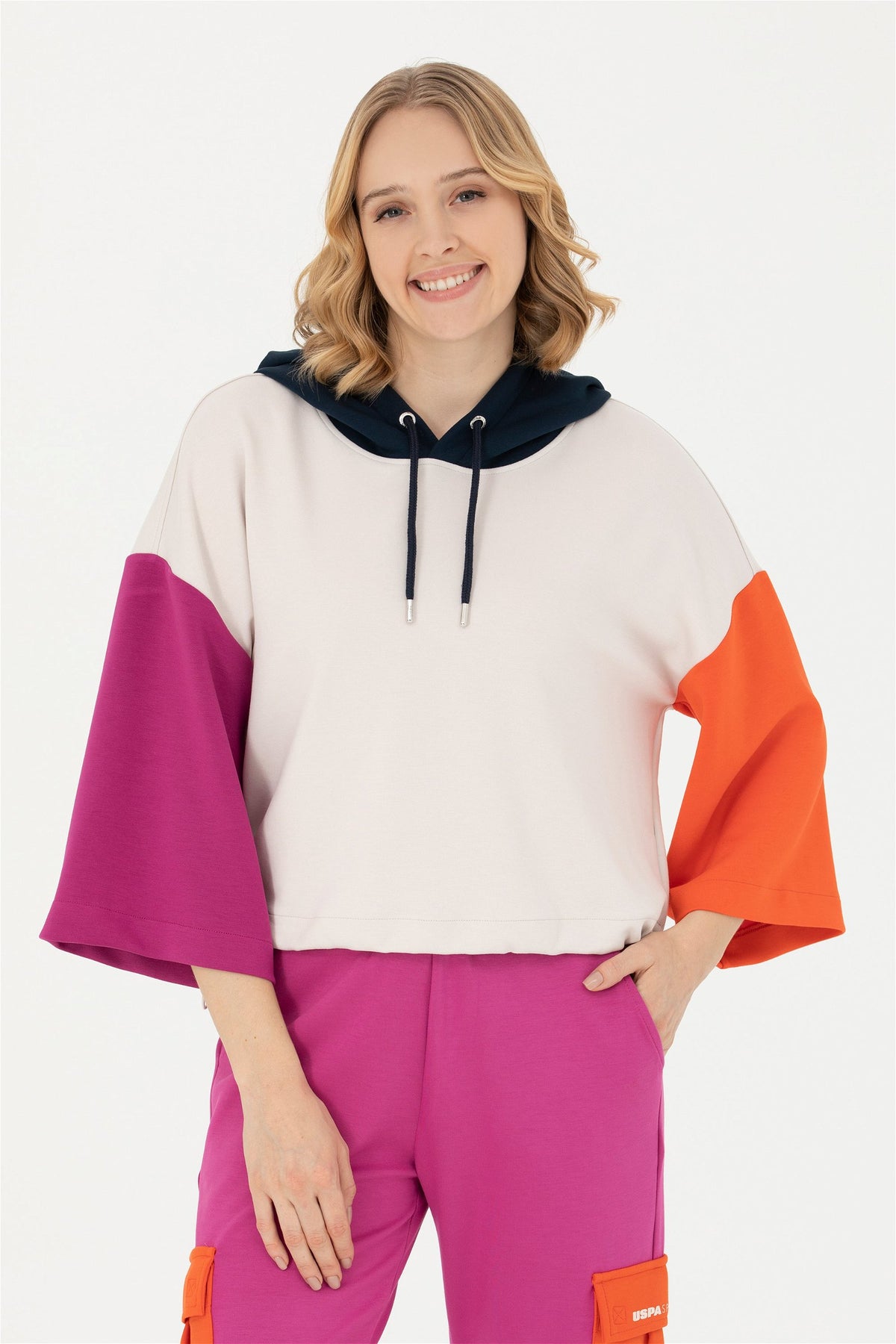 Hoodie USPA Sport me mëngë të gjera shumëngjyrësh