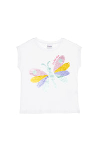 T-shirt pa mëngë dizajn fluture për vajza