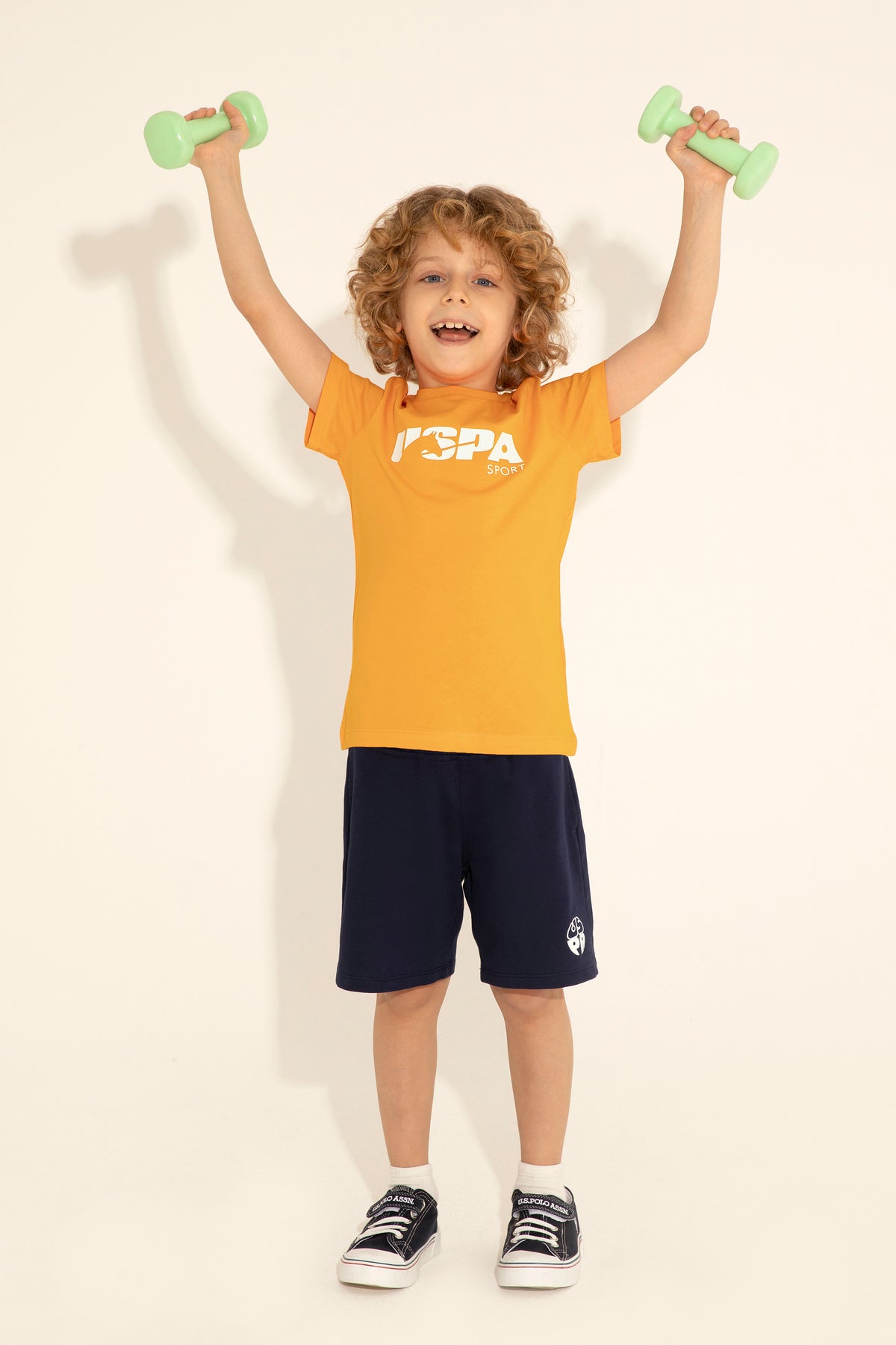T-shirt USPA Sport me logo me siluetë kali për djem