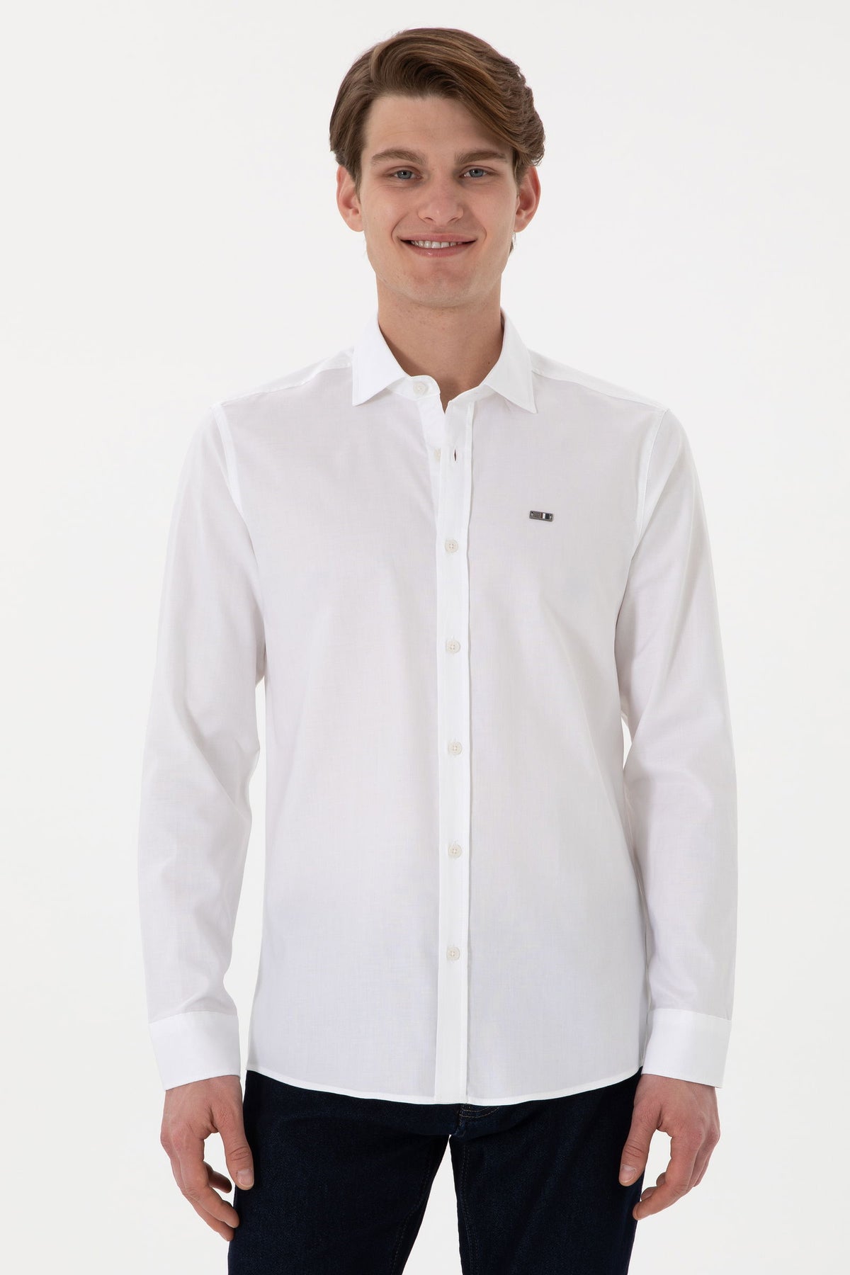 Këmishë klasike me logo metalike minimaliste