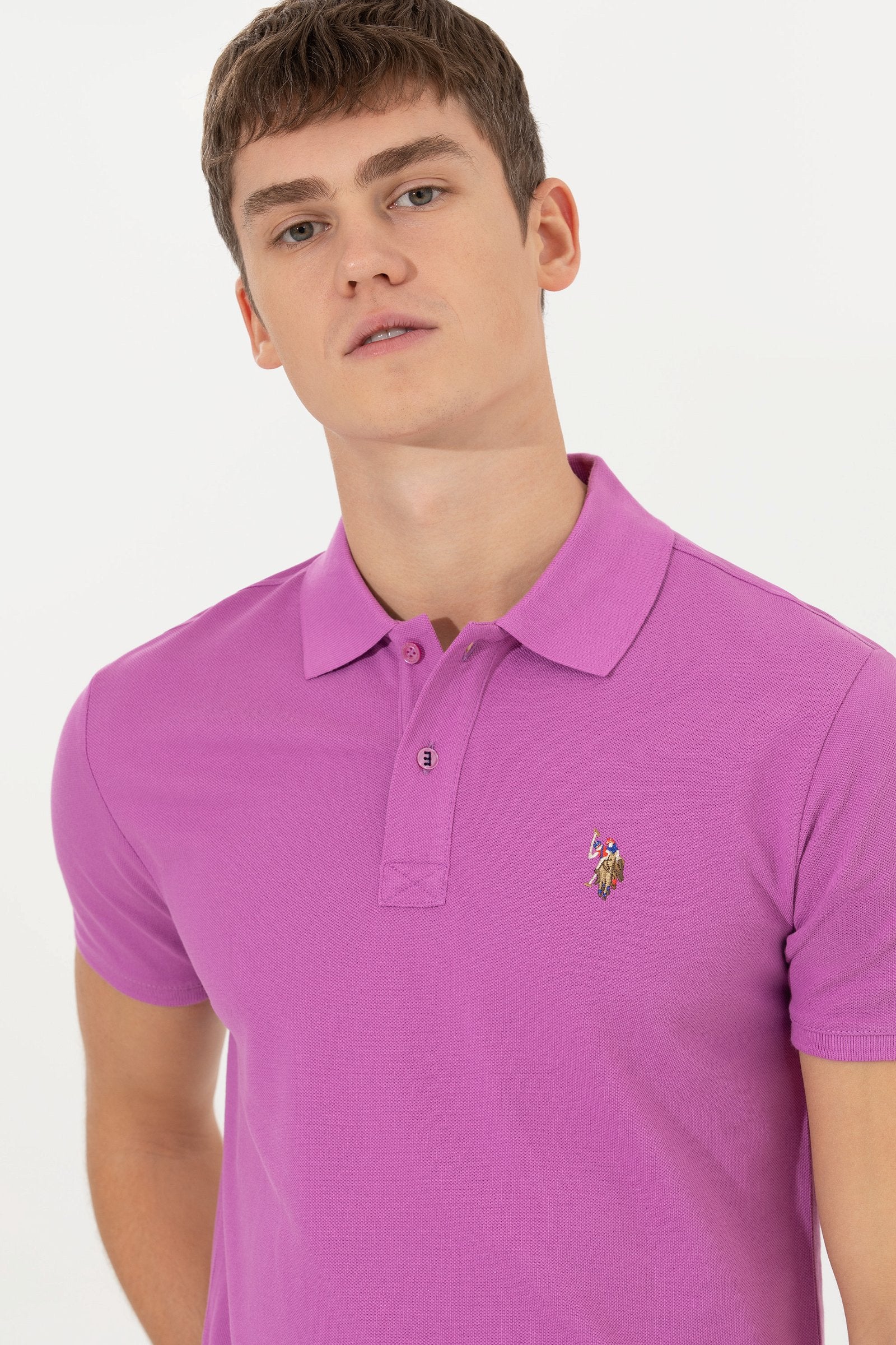 Bluzë polo klasike me logo të qëndisur