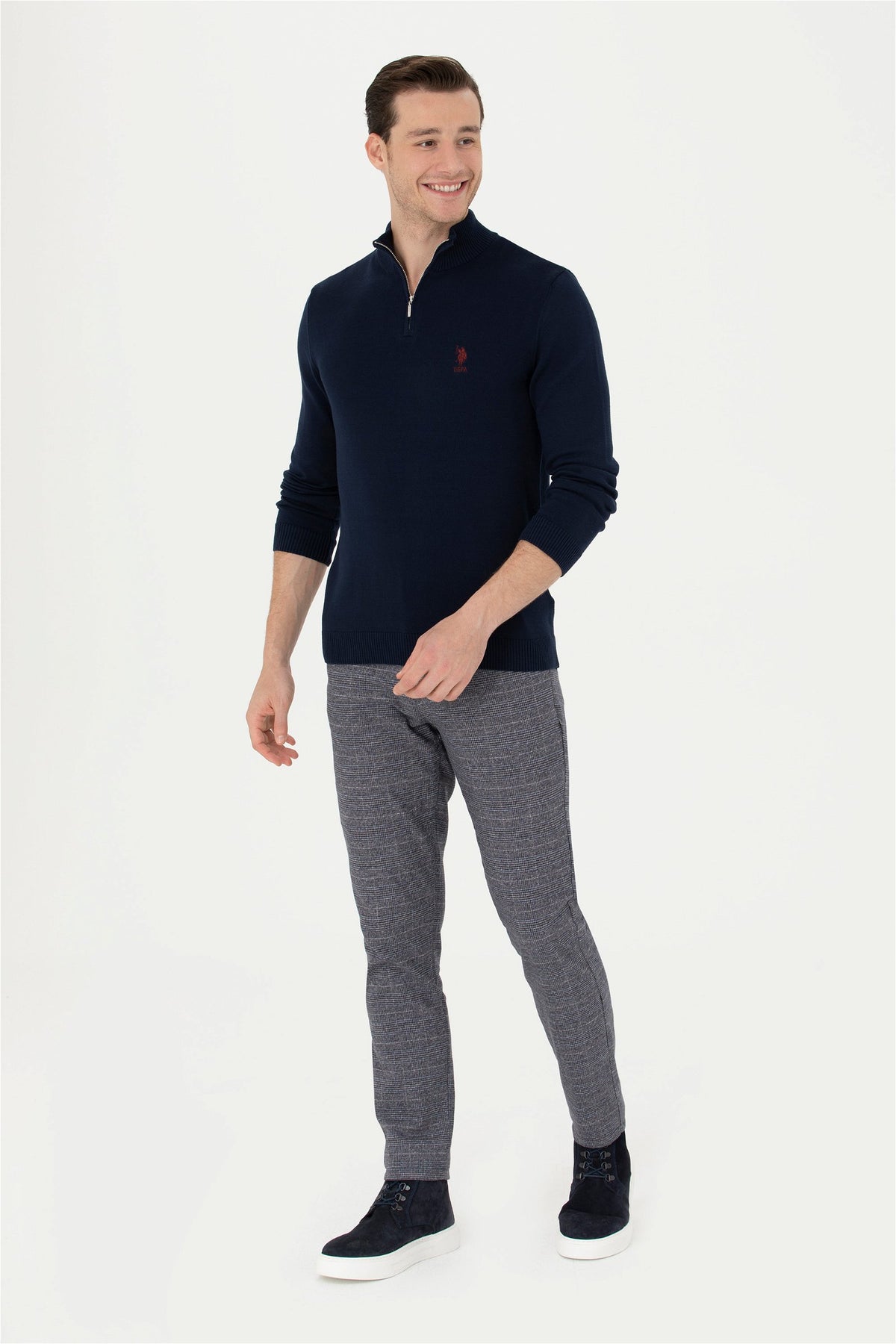 Pantallona chino klasike me motive kuadratesh