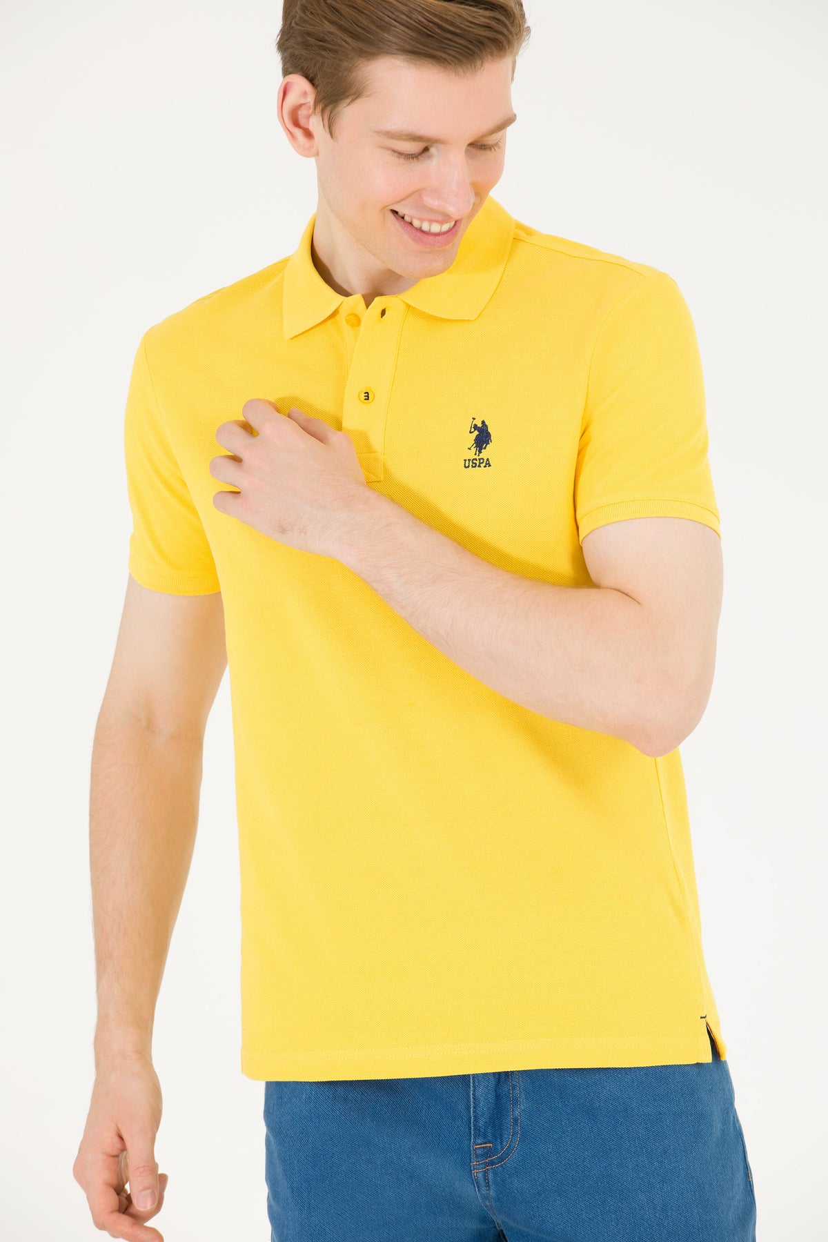 Bluzë polo klasike me logo blu