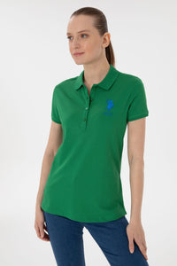 Bluzë polo bazike me logo njëngjyrëshe të madhe