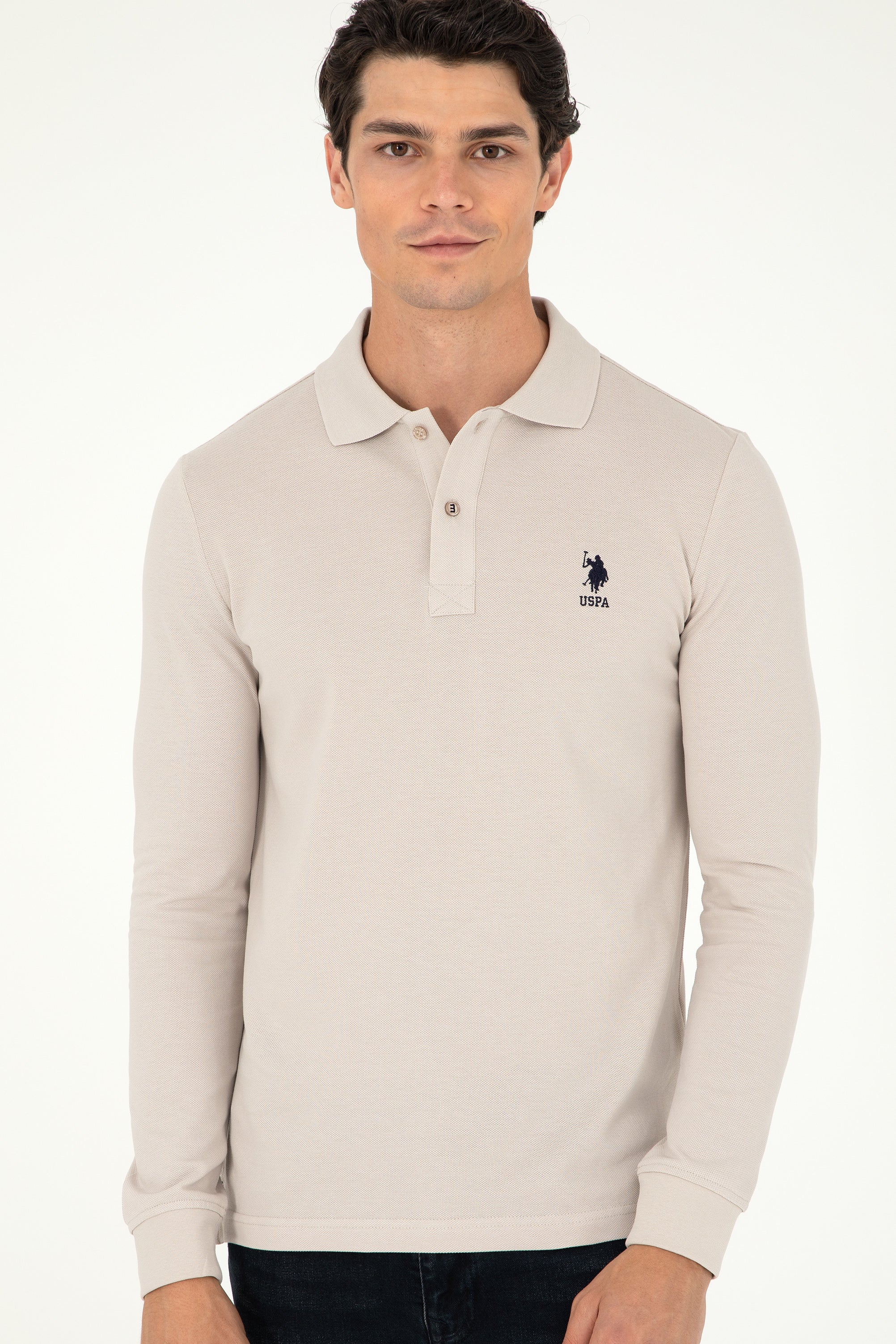 Bluzë polo bazike me mëngë të gjata