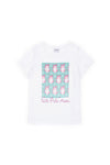 T-shirt USPA me grafik me lule dhe shkëlqim për vajza