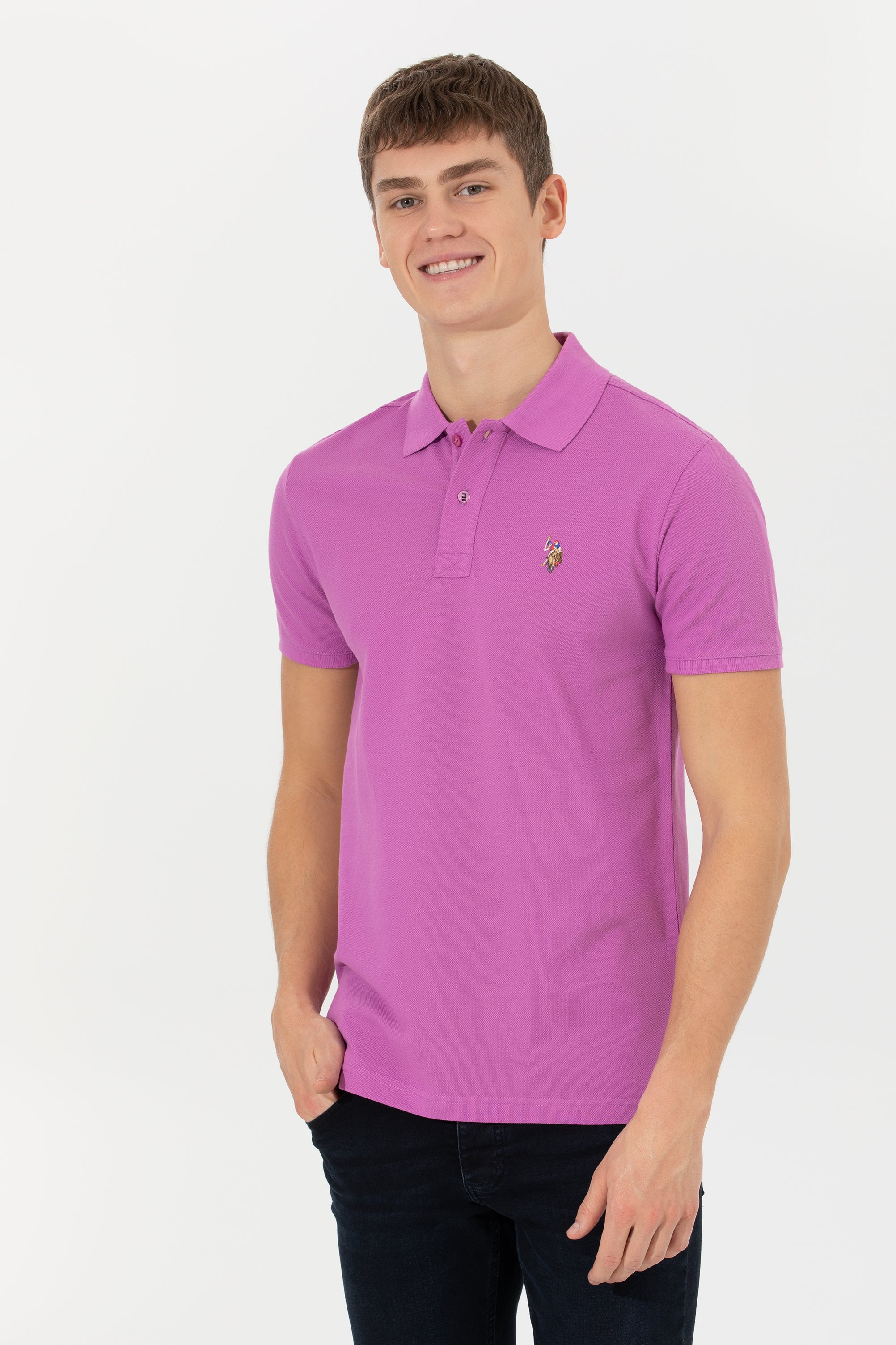 Bluzë polo klasike me logo të qëndisur