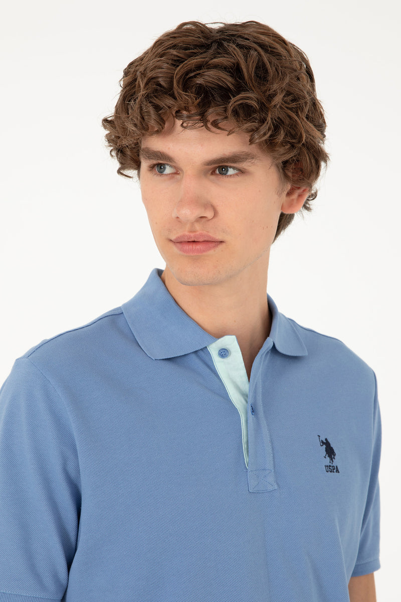 Bluzë polo bazike me jakë dyngjyrëshe