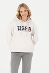 Hoodie me shkrim të qëndisur USPA shumëngjyrësh