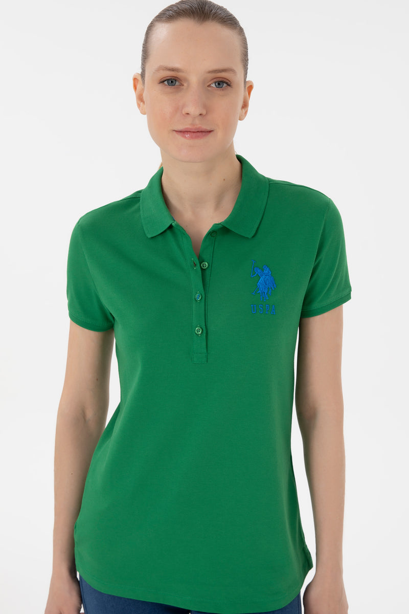 Bluzë polo bazike me logo njëngjyrëshe të madhe