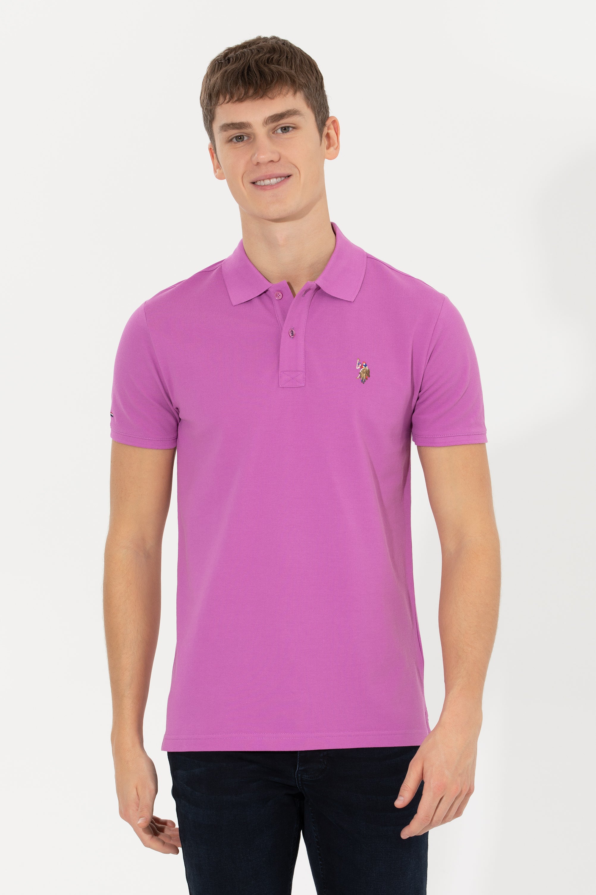 Bluzë polo klasike me logo të qëndisur