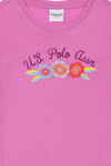 T-shirt USPA me lule të qëndisura për vajza