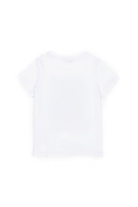 T-shirt USPA me grafik me lule dhe shkëlqim për vajza