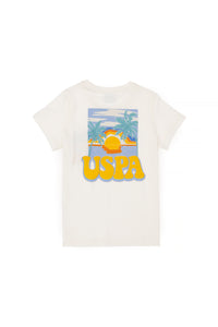 T-shirt USPA me print tropikal për djem