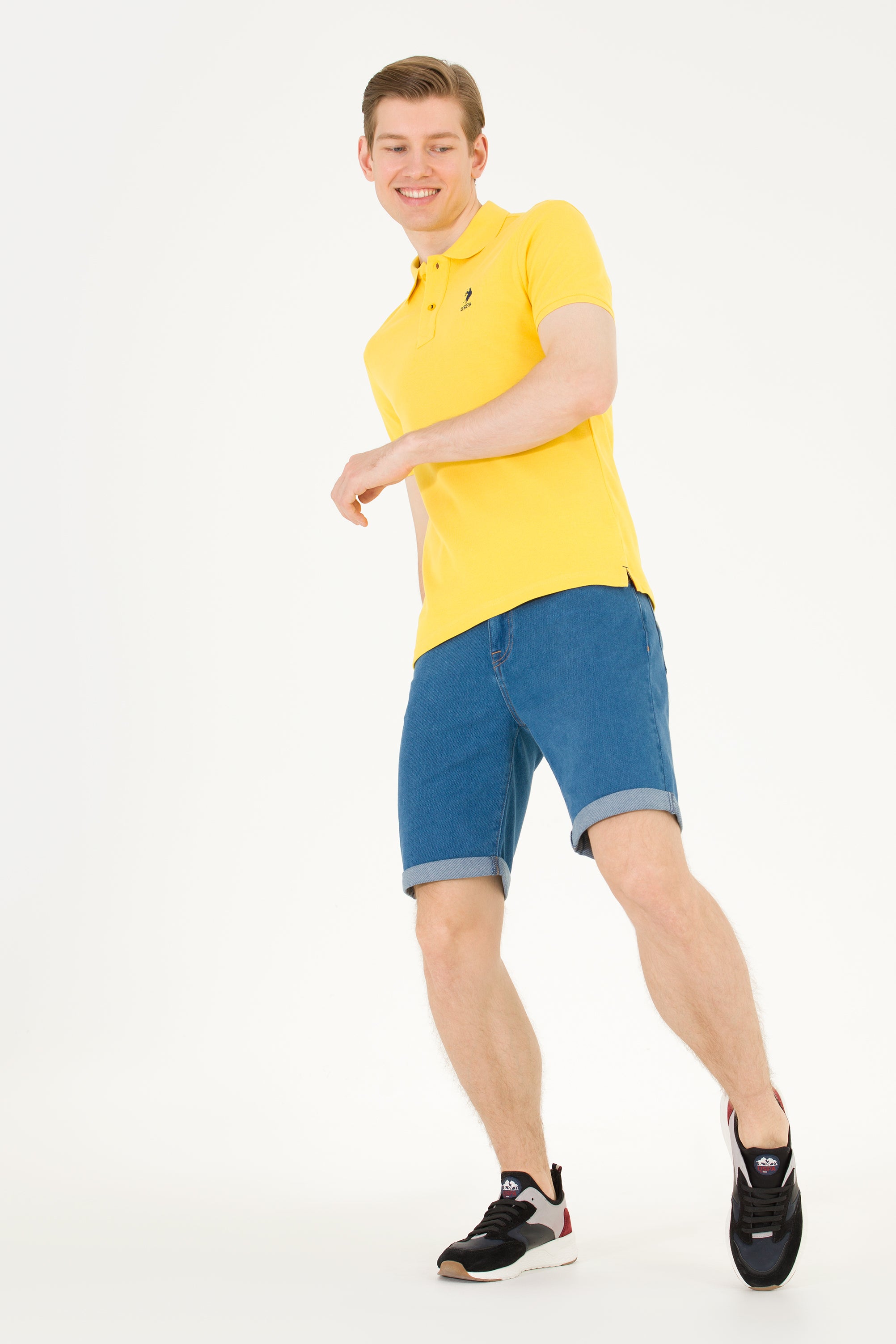 Bluzë polo klasike me logo blu