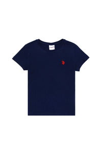 T-shirt bazik me logo të qëndisur për djem