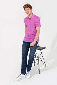 Bluzë polo jacquard me jakë klasike