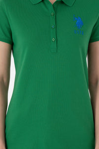 Bluzë polo bazike me logo njëngjyrëshe të madhe