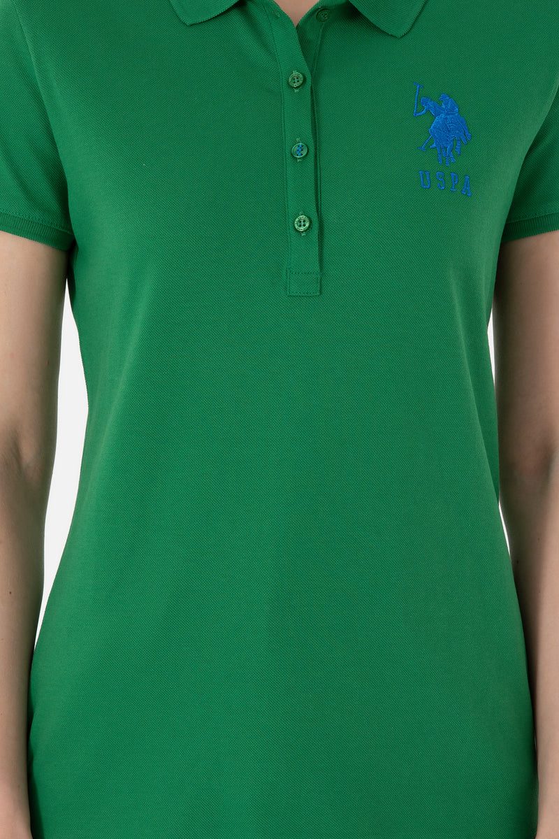 Bluzë polo bazike me logo njëngjyrëshe të madhe