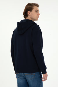 Hoodie me zinxhir dhe logo të qëndisur