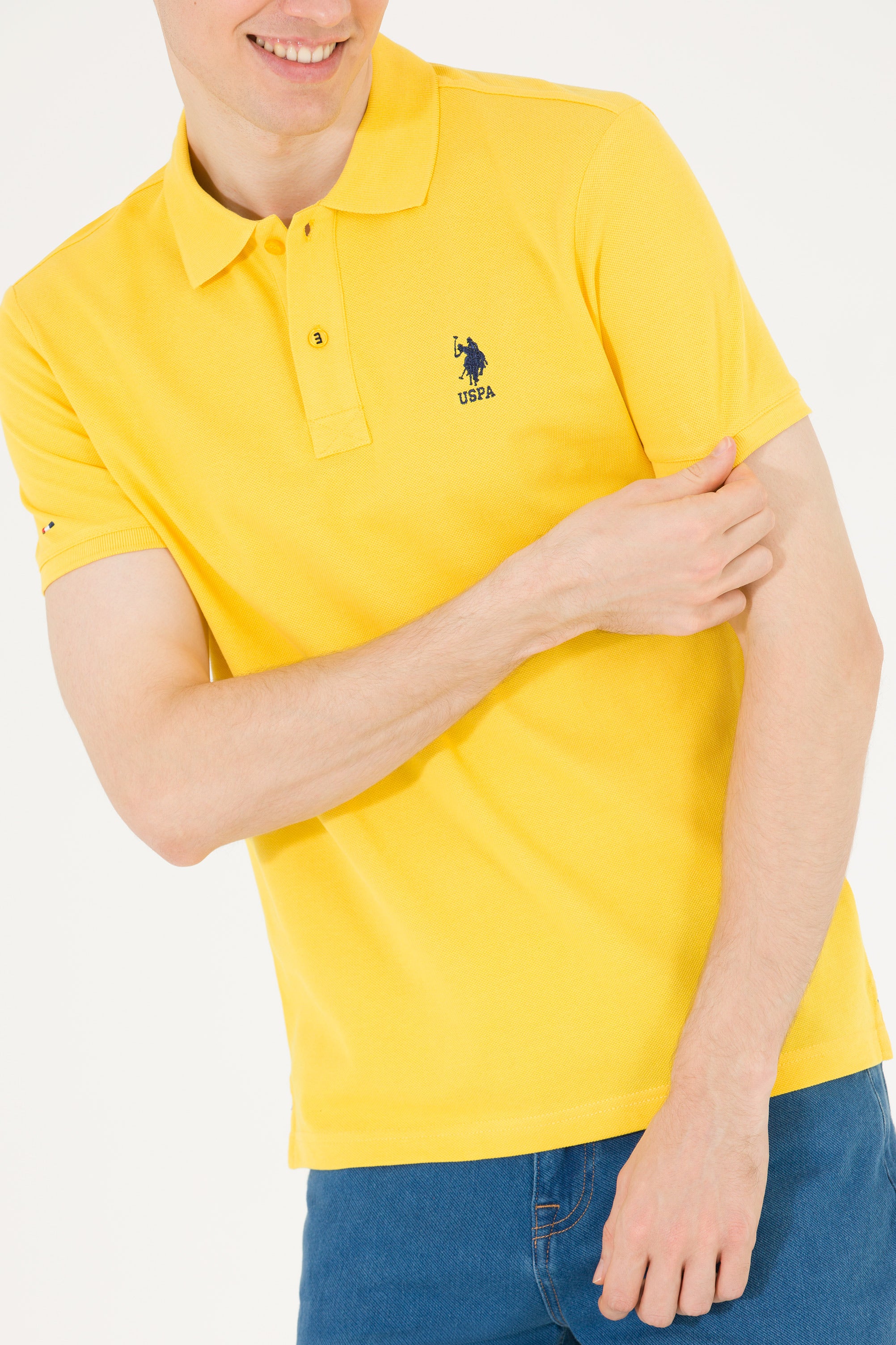 Bluzë polo klasike me logo blu