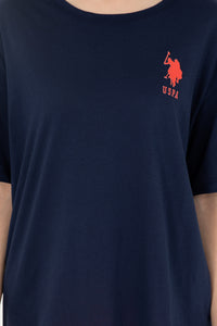 T-shirt i lirshëm me jakë të hapur