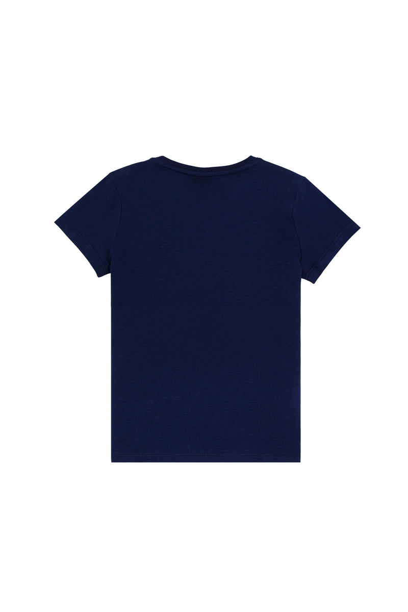 T-shirt bazik me logo të qëndisur për djem