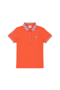 Polo me print lulesh tek jaka dhe mëngët për vajza