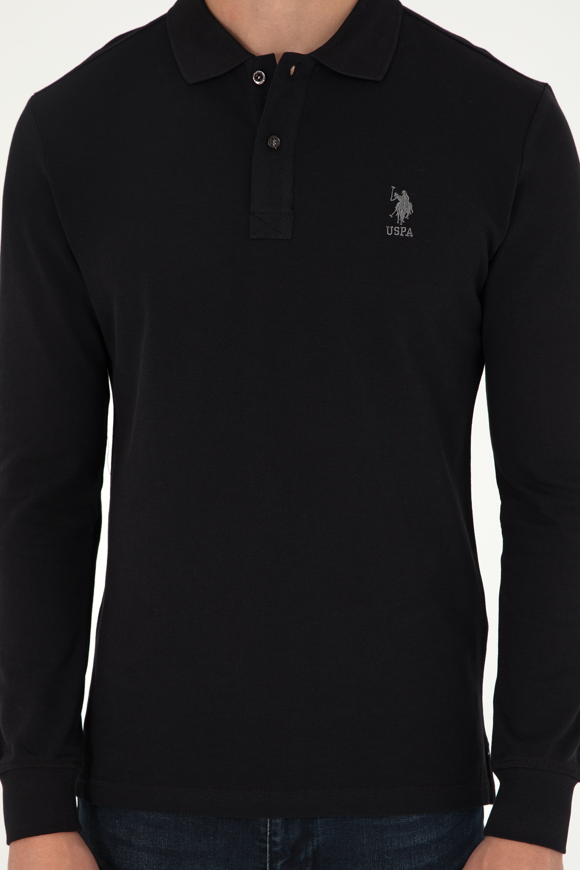 Bluzë polo bazike me mëngë të gjata