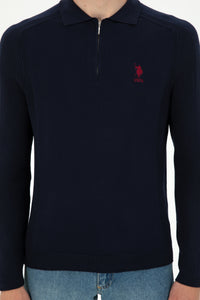 Pulovër klasike me jakë polo dhe zinxhir