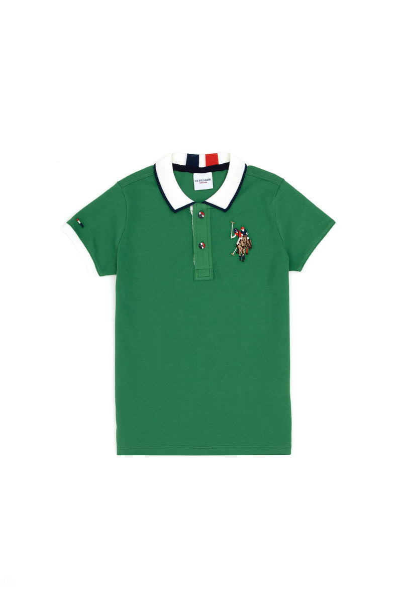 Bluzë polo me 3 vija në jakë për djem