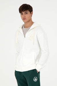 Hoodie me zinxhir dhe logo të qëndisur