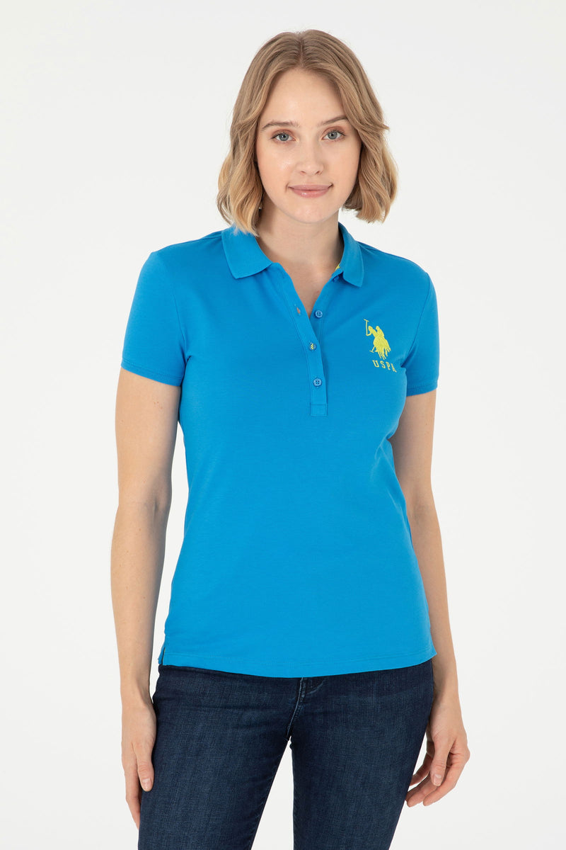 Bluzë polo bazike me logo njëngjyrëshe të madhe